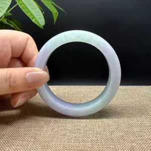 Genuine Burmese Lavender Green Jade Jadeite Bangle Bracelet ( 57mm )