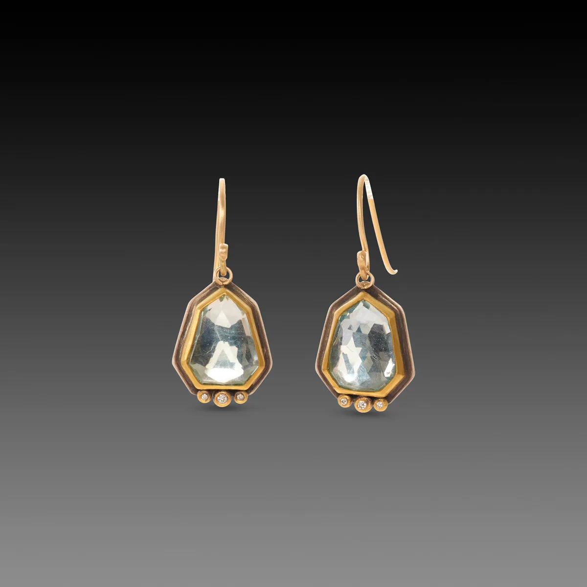 Geometric Blue Topaz Earrings