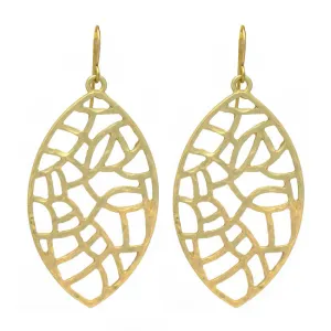 Gold Filigree Teardrop Dangle Earrings