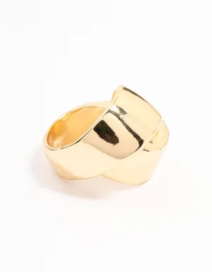 Gold Plated Puffy Wrapped Layered Ring