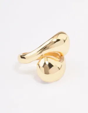 Gold Plated Stacked Swirl Cocktail Ring