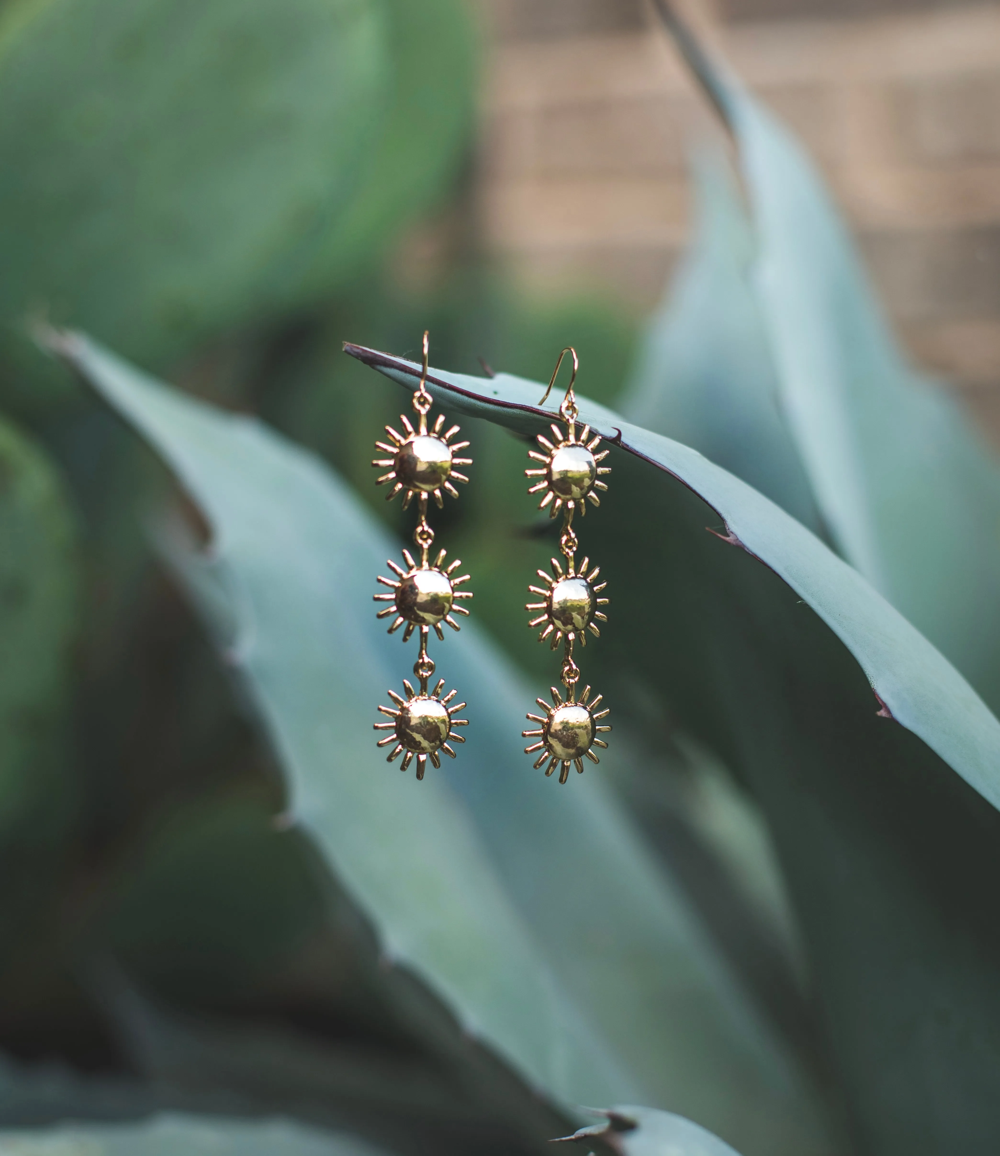 Golden Sun Dangle Earrings