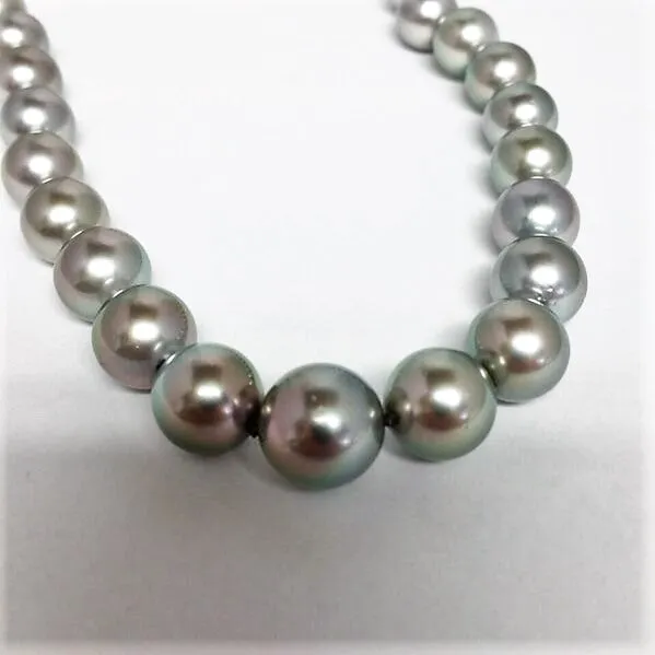 Gray Pearl Strand Necklace, 10MM-13MM