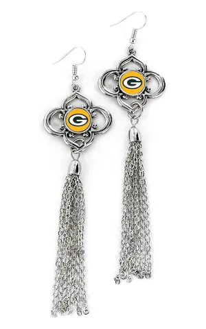 Green Bay Packers Charmed Tassel Earrings