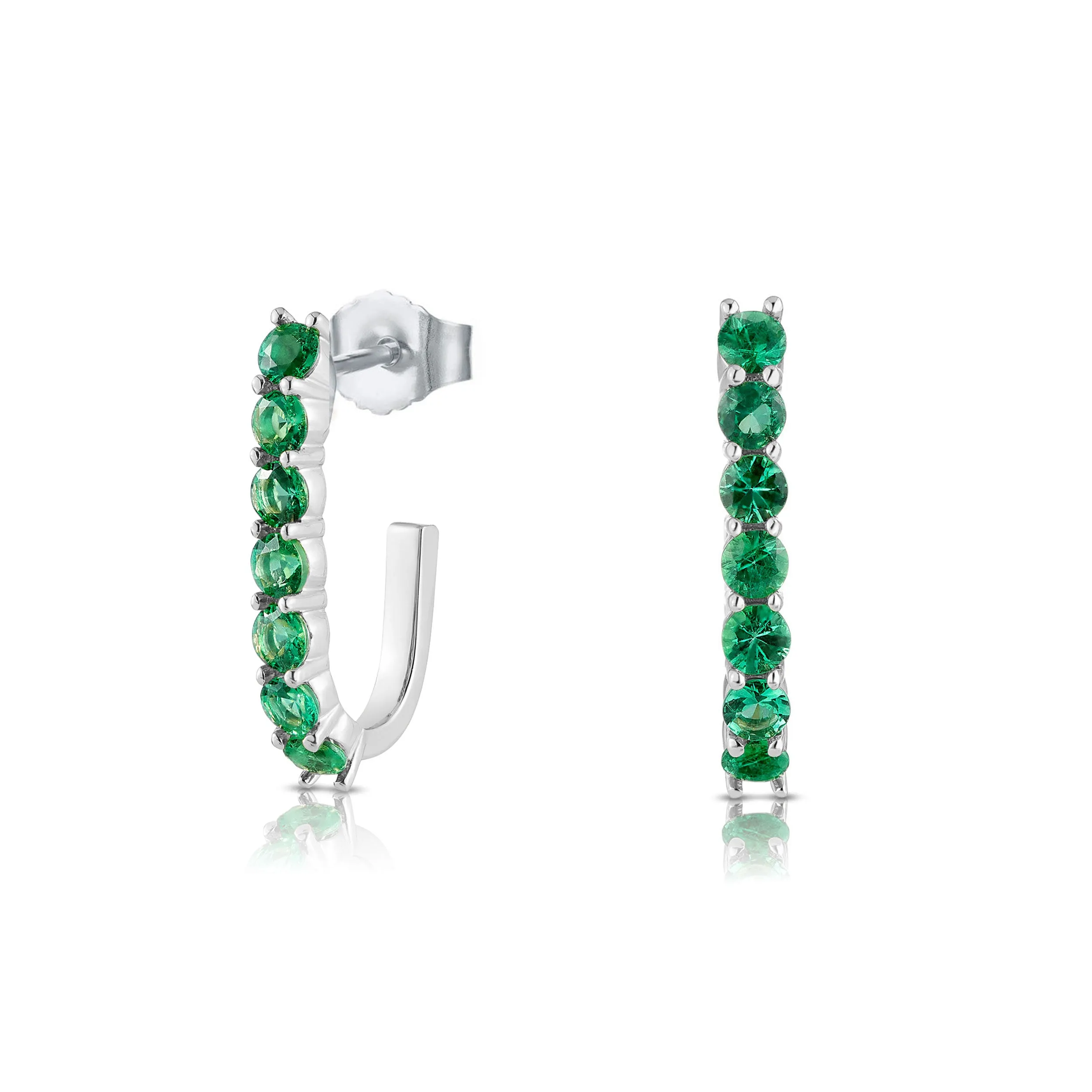 Green Emerald Sparkler Pin Earrings