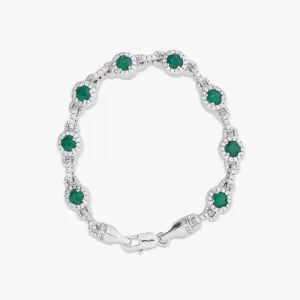 Green Halo Moissanite Bracelet