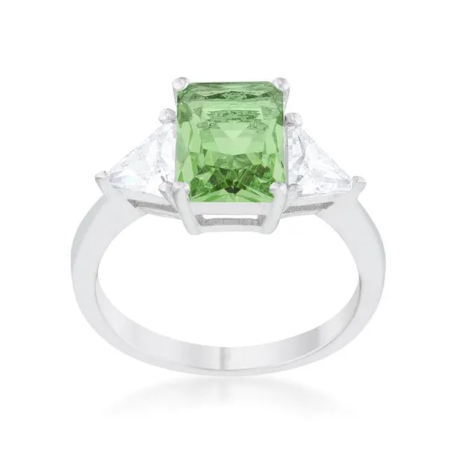 Gretchen 3ct Apple Green Radiant CZ Cocktail Ring | 4.5ct