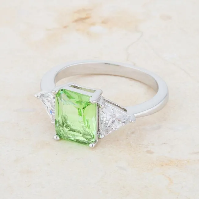 Gretchen 3ct Apple Green Radiant CZ Cocktail Ring | 4.5ct