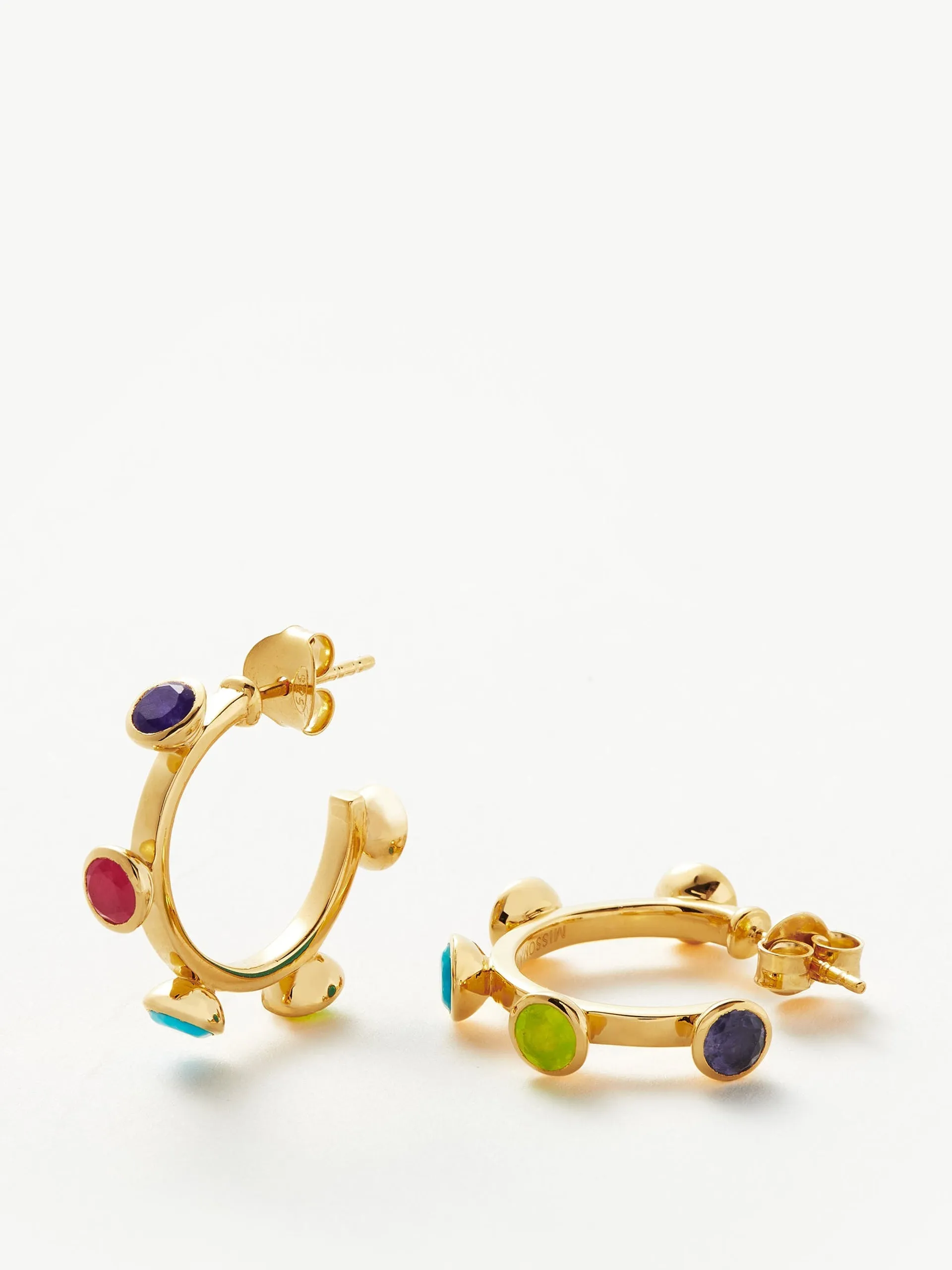 Hot Rox multi gemstone mini hoop earrings