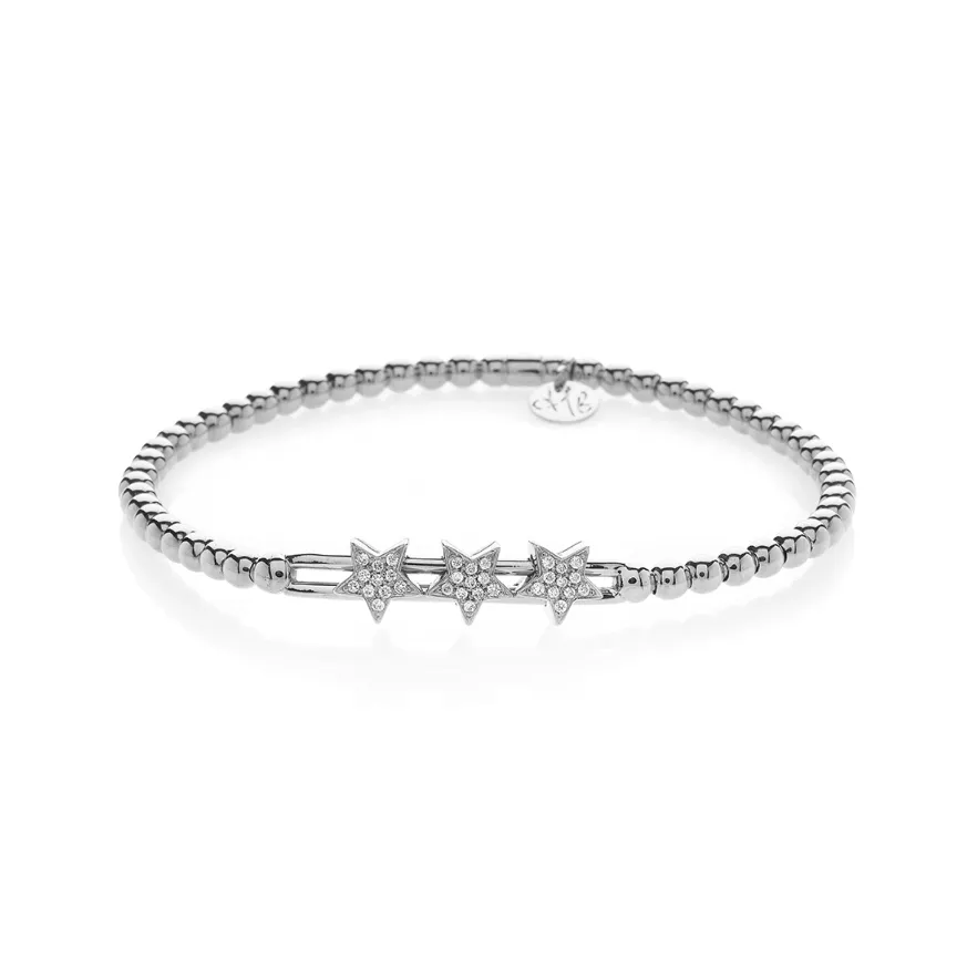 Hulchi Belluni 18K White Gold Tresore Star Diamond Bracelet