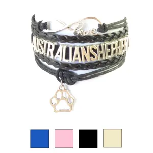 Infinity Love Australian Shepherd Bracelet