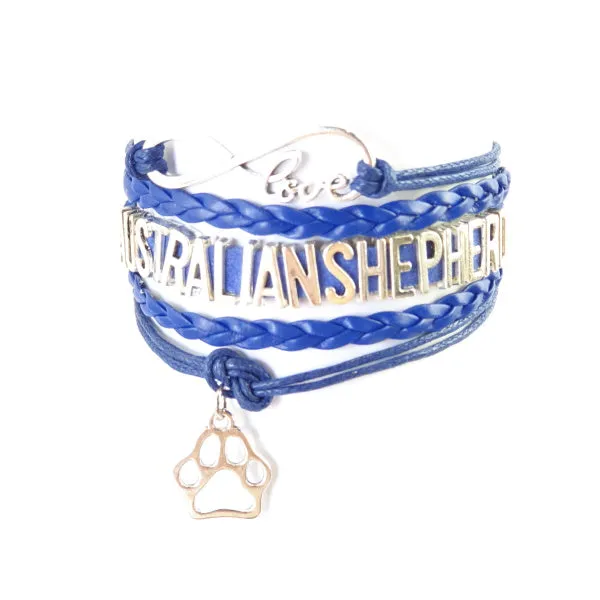 Infinity Love Australian Shepherd Bracelet