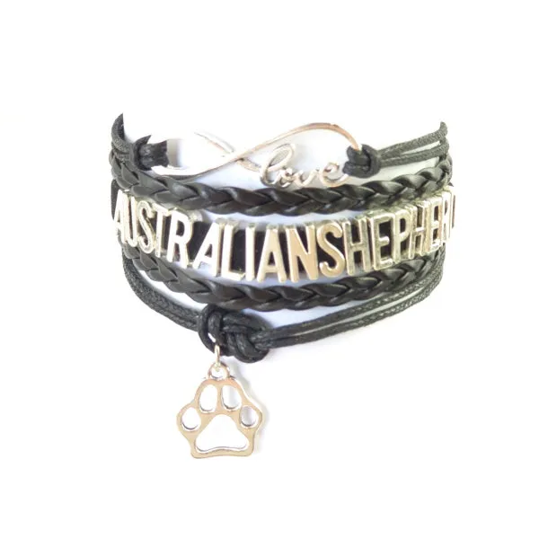 Infinity Love Australian Shepherd Bracelet