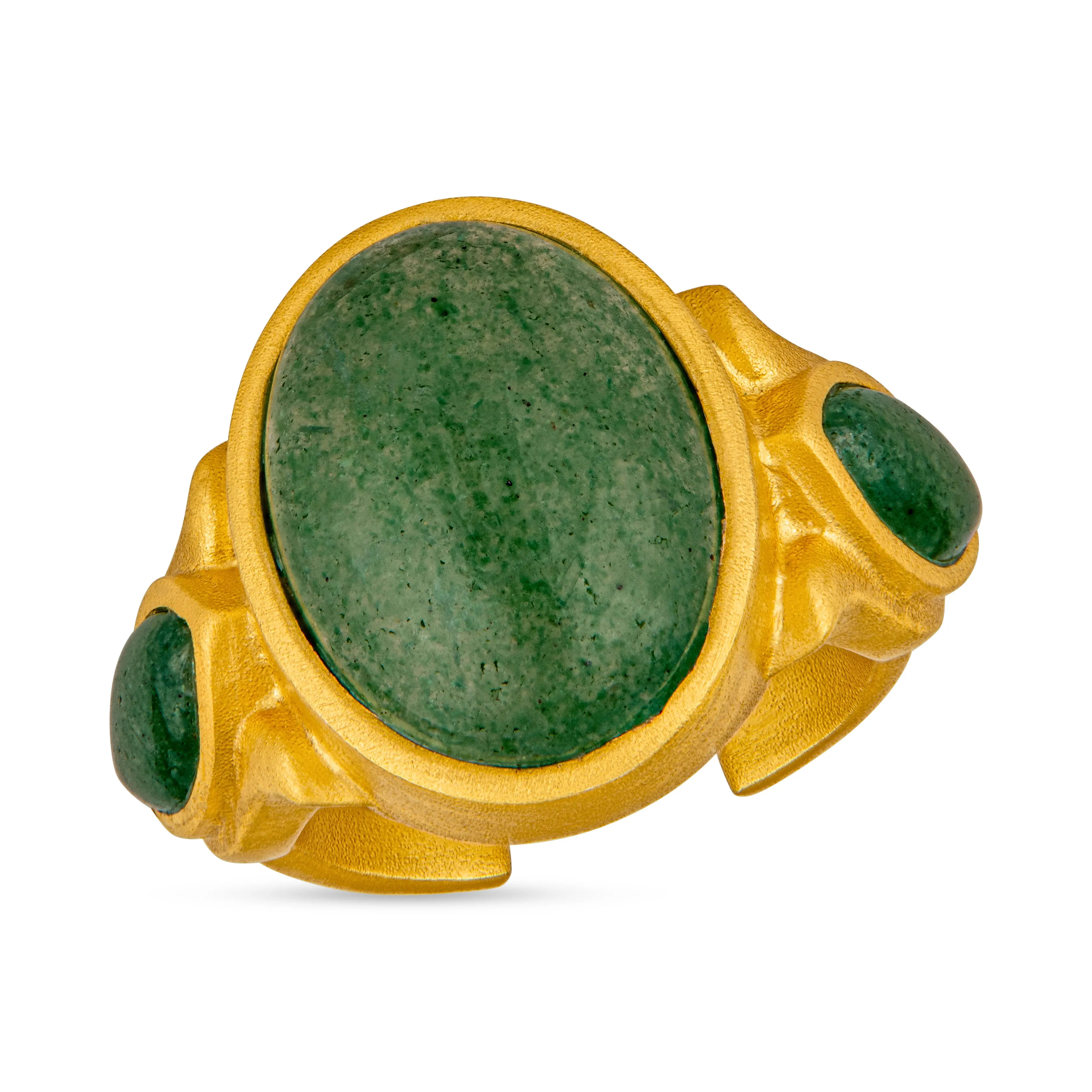 Iris Ring - Green Strawberry Quartz