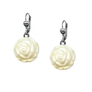 Ivory Rose Dangle Earrings by Classic Hardware