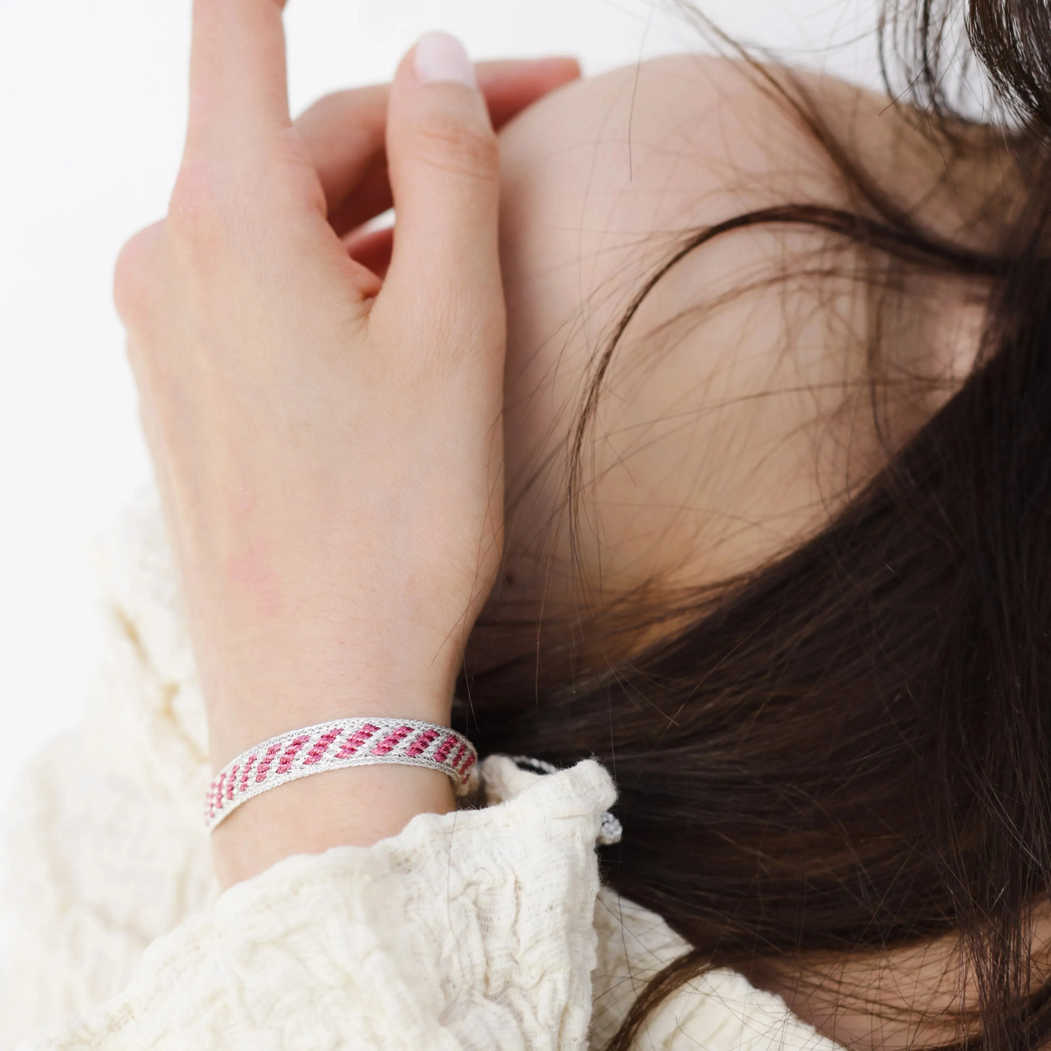 Izy n°2 bracelet in Silver Raspberry