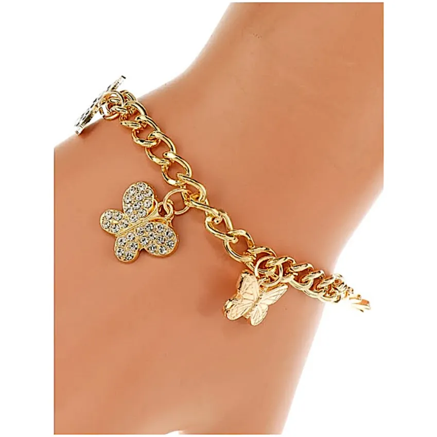 JAB46109 - Butterfly Charm Chain Bracelet