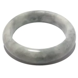 Jade Bangle Bracelet Spiritual Cloud of Dreams Gray White Crystal