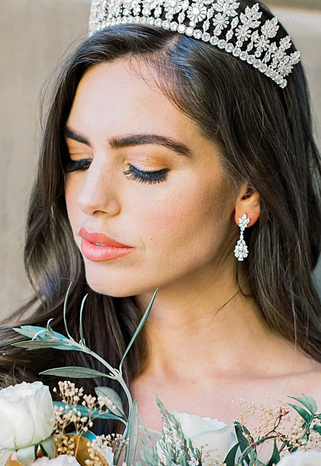 JESSICA Rose Gold Bridal Drop Earrings