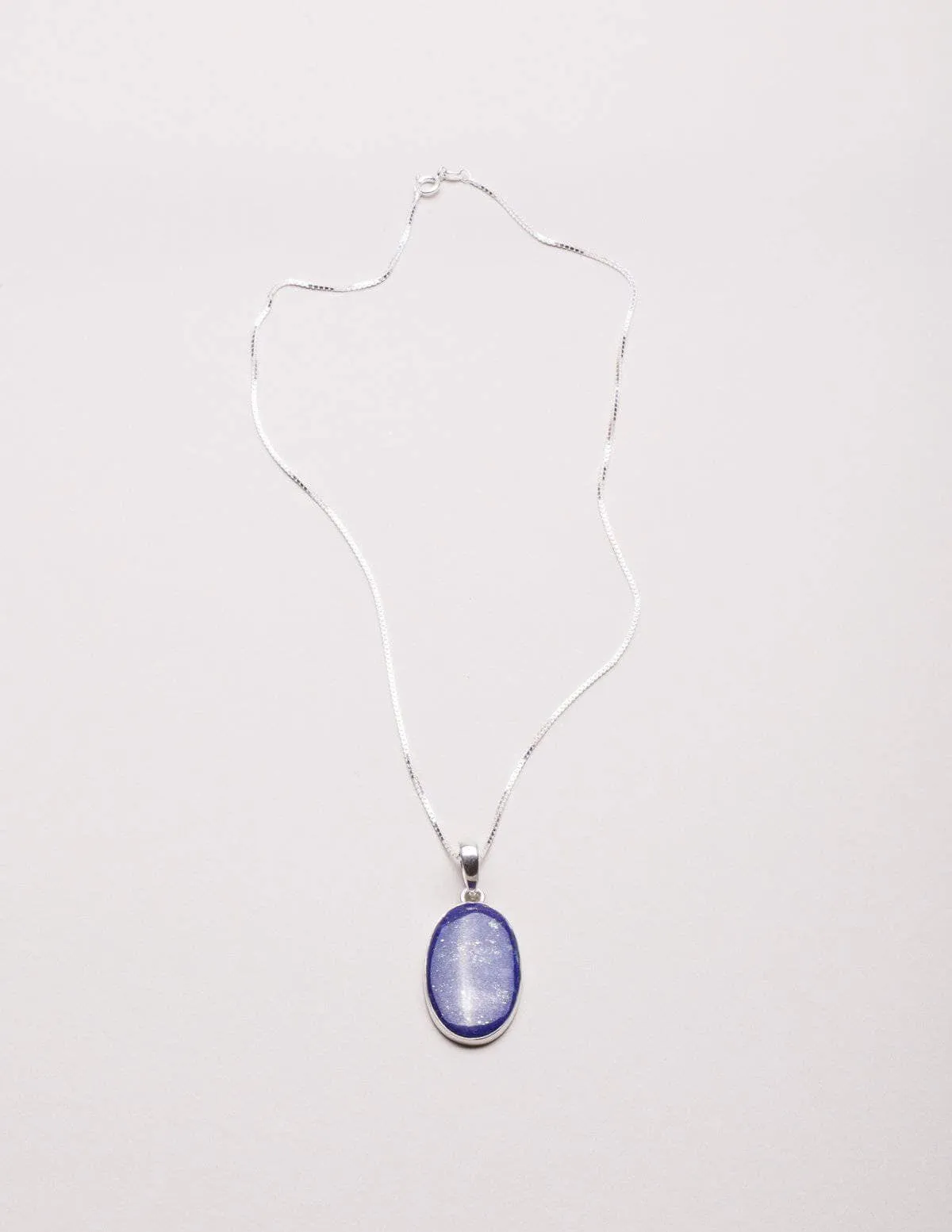 Lapis Oval Pendant Necklace