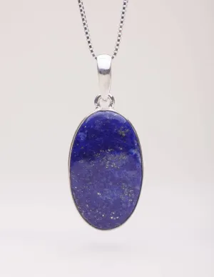 Lapis Oval Pendant Necklace