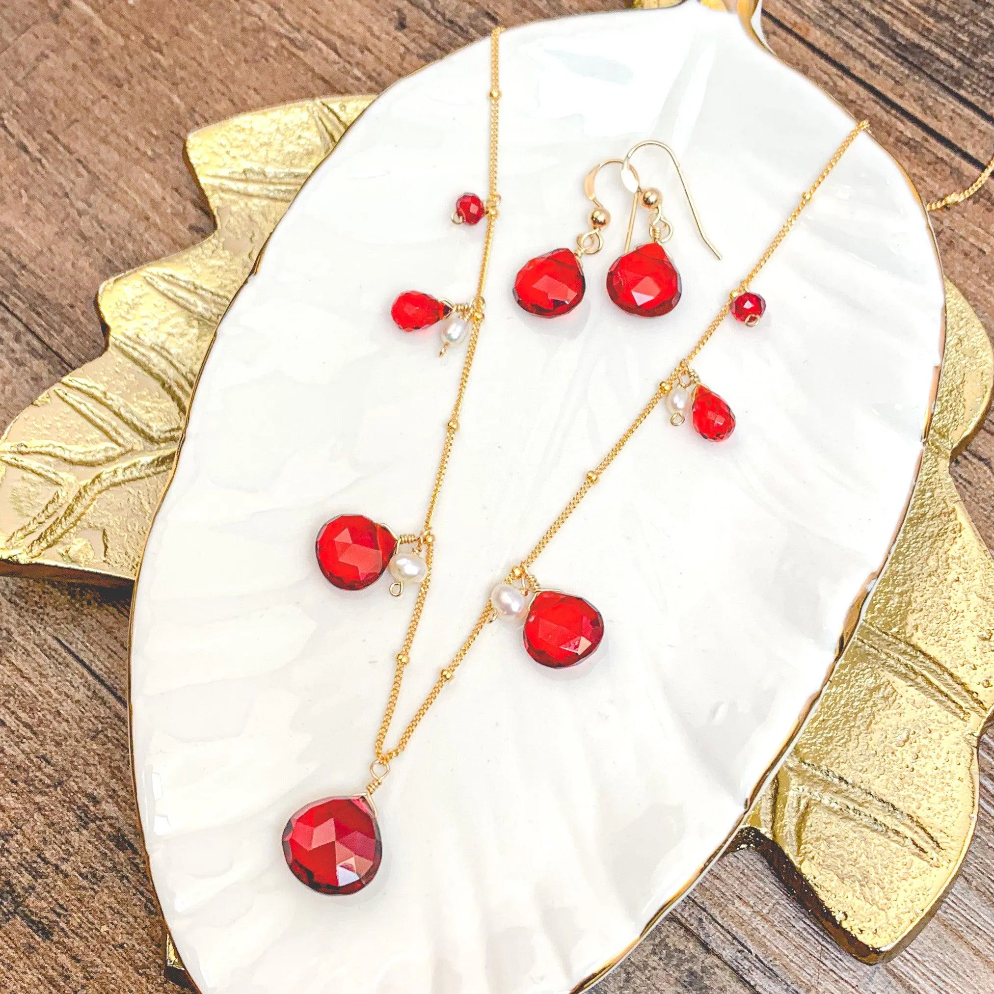 Limited Edition Holiday Red Quartz Jewelry