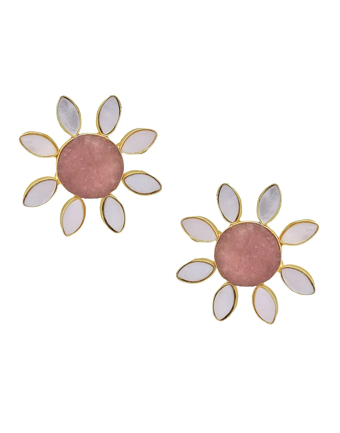 Lisa Flower Earrings (Quartz)