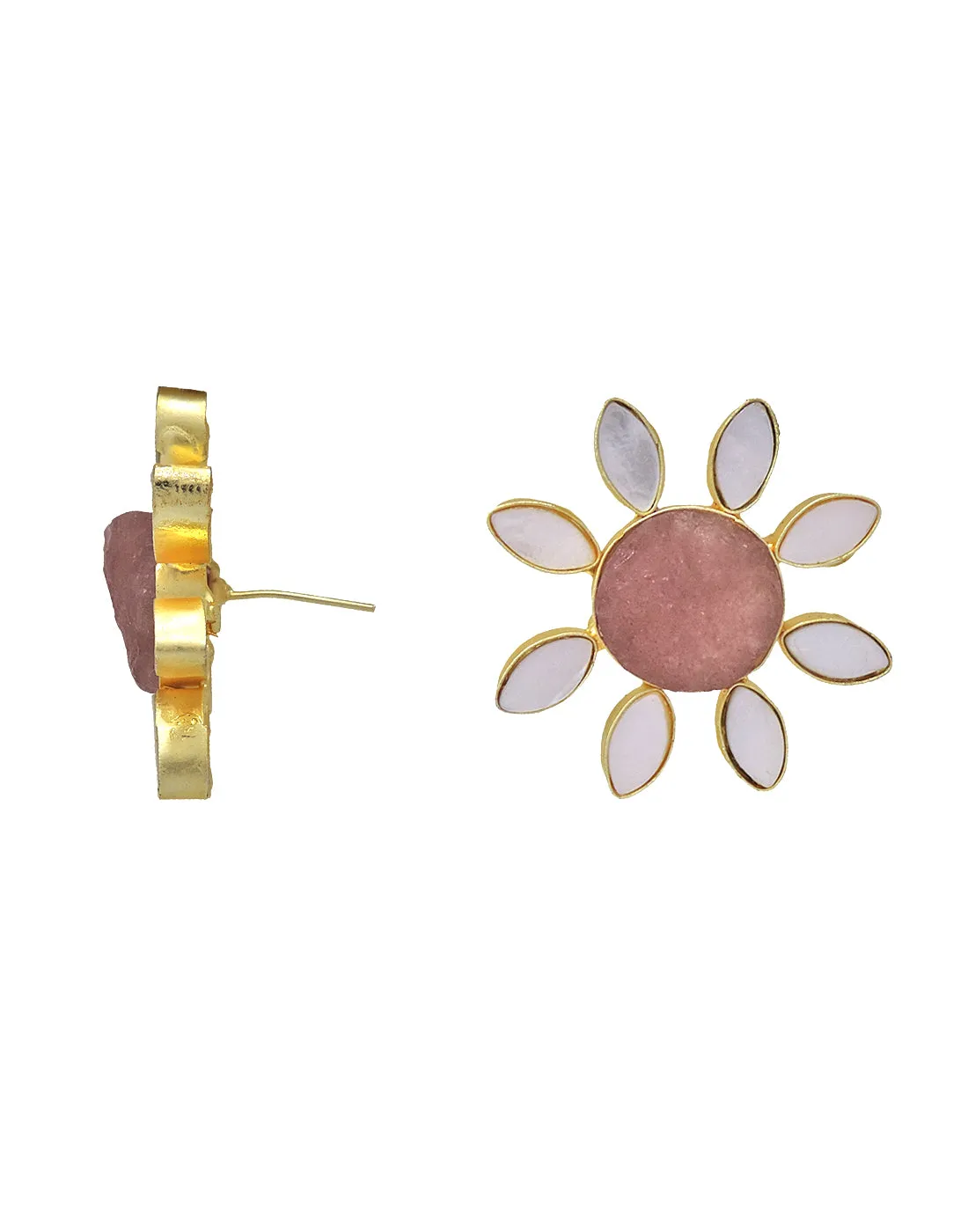 Lisa Flower Earrings (Quartz)