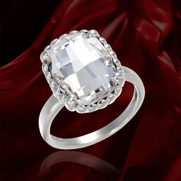 Luminous White Crystal Ring