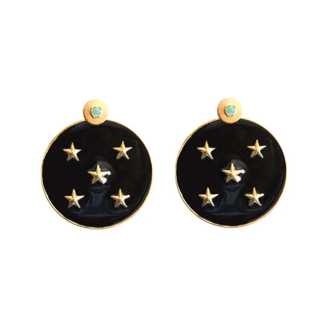 Lyra Dimensiones Collection Colombian Raw Emerald & 24k Gold Plated Earrings