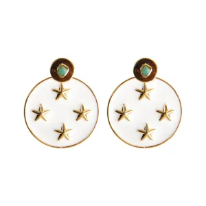 Lyra Dimensiones Collection Colombian Raw Emerald & 24k Gold Plated Earrings