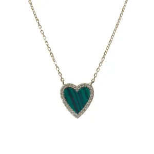 Malachite Heart Gemstone Necklace