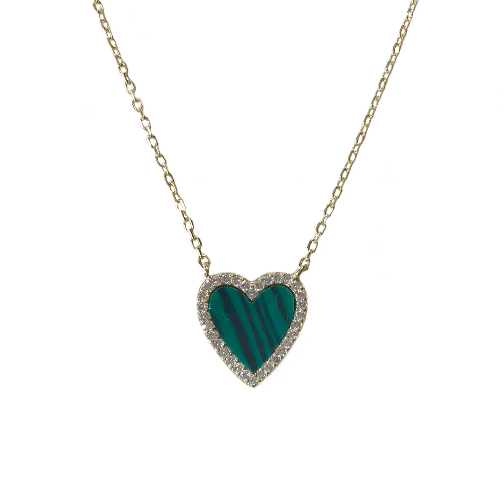 Malachite Heart Gemstone Necklace