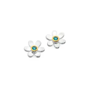 March birthstone daisy studs