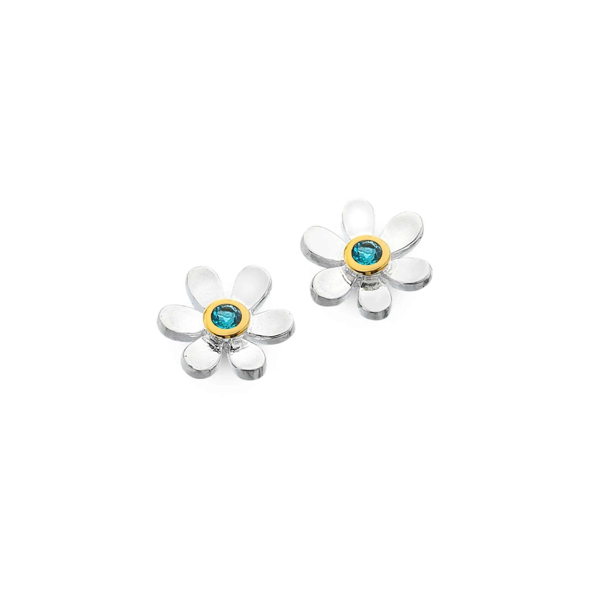 March birthstone daisy studs