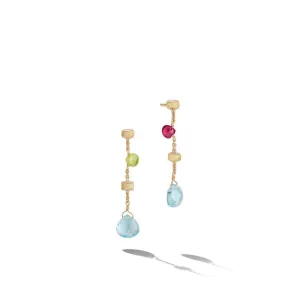 Marco Bicego Paradise Collection 18K Yellow Gold Mixed Gemstone 1.45'' Drop Earrings