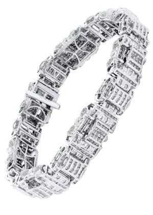 Mens Diamond Bracelet White Gold| 6.61 Carats| 60.18 Grams