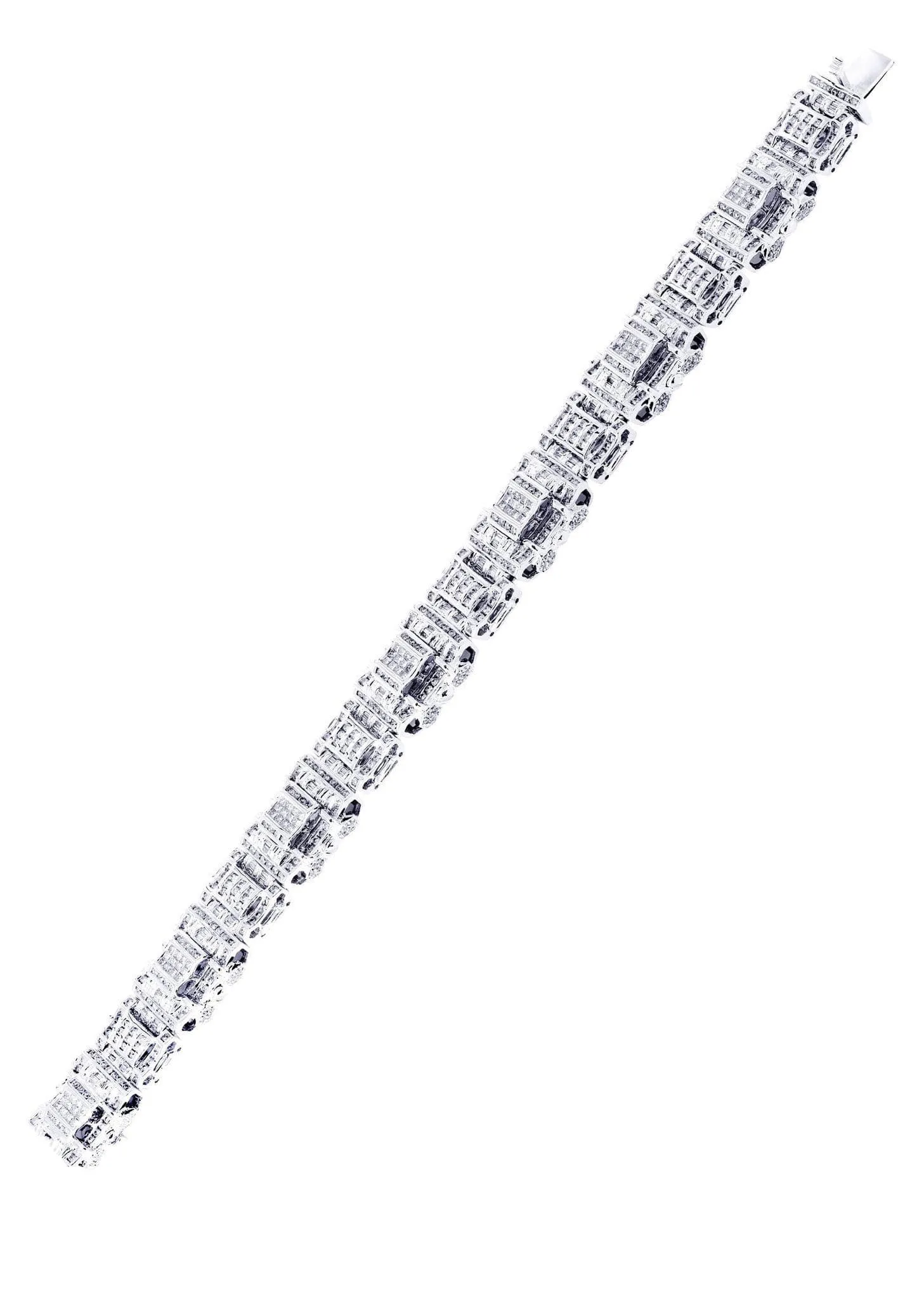 Mens Diamond Bracelet White Gold| 6.61 Carats| 60.18 Grams