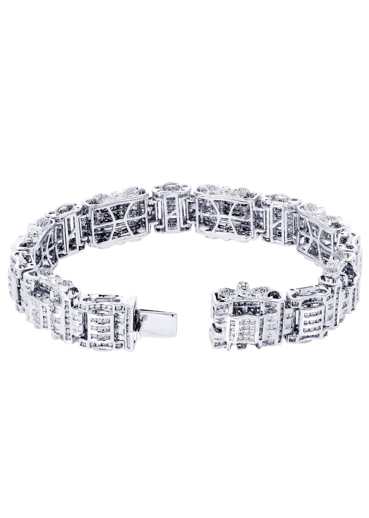 Mens Diamond Bracelet White Gold| 6.61 Carats| 60.18 Grams