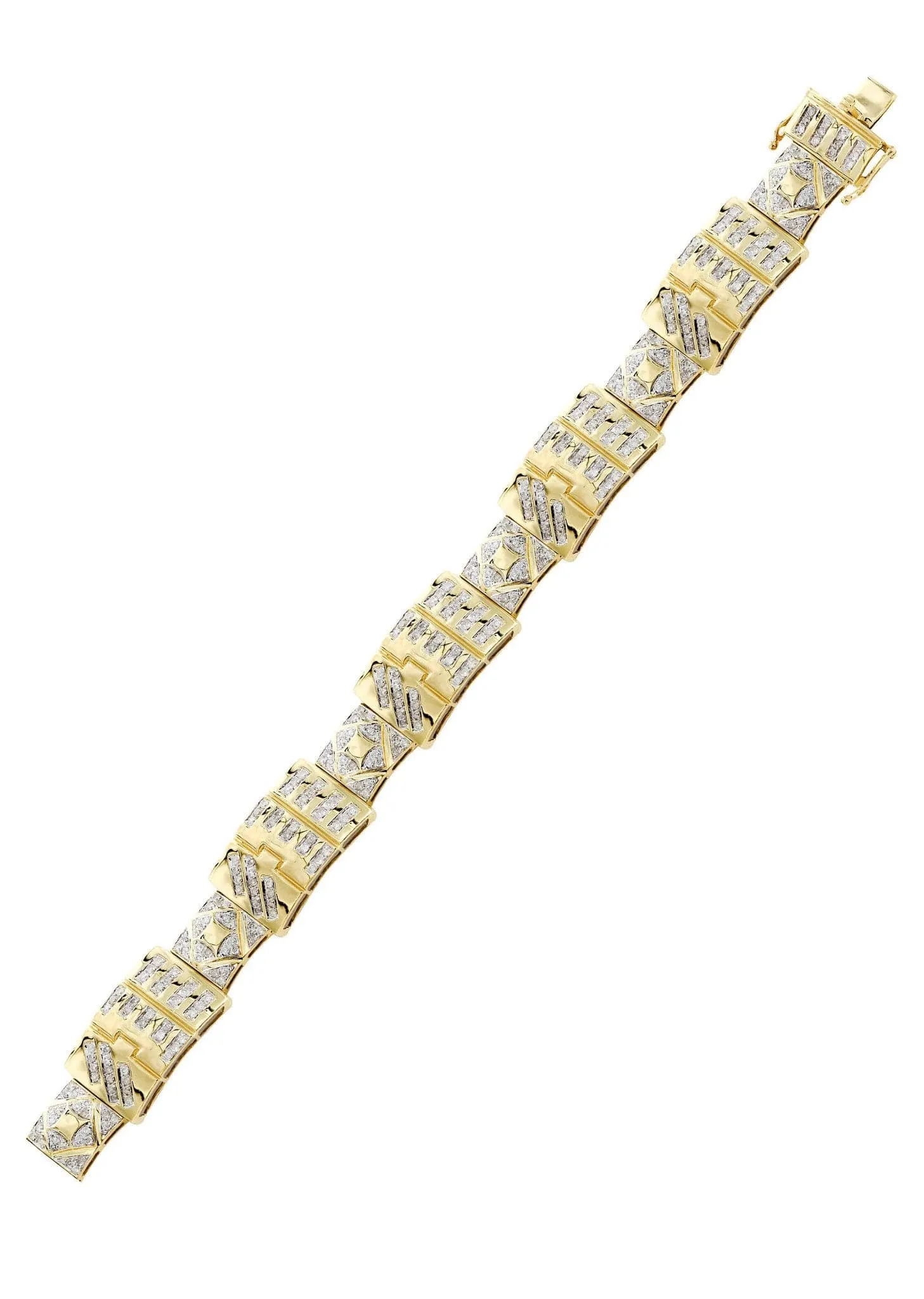 Mens Diamond Bracelet Yellow Gold| 4.2 Carats| 31.93 Grams