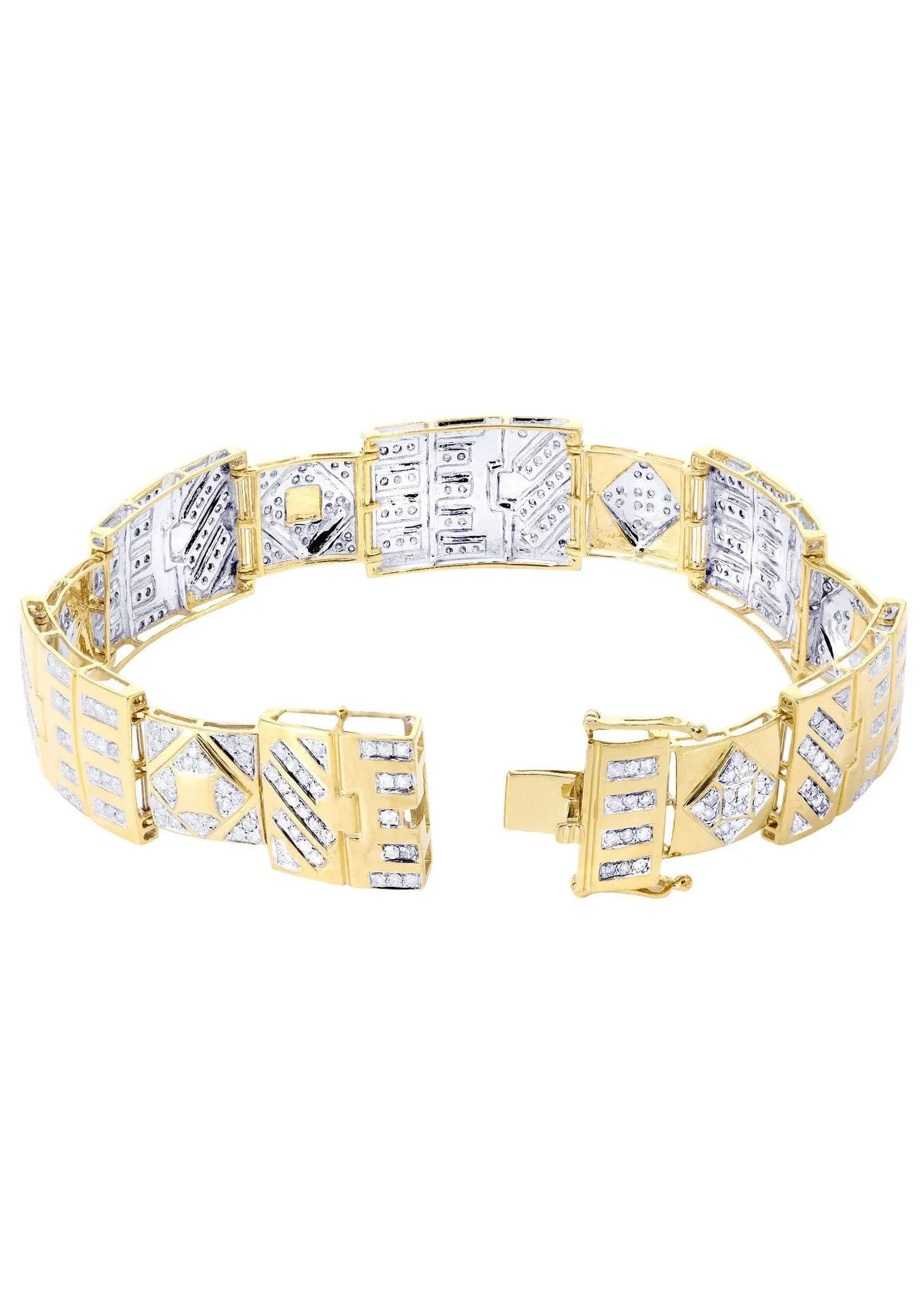 Mens Diamond Bracelet Yellow Gold| 4.2 Carats| 31.93 Grams