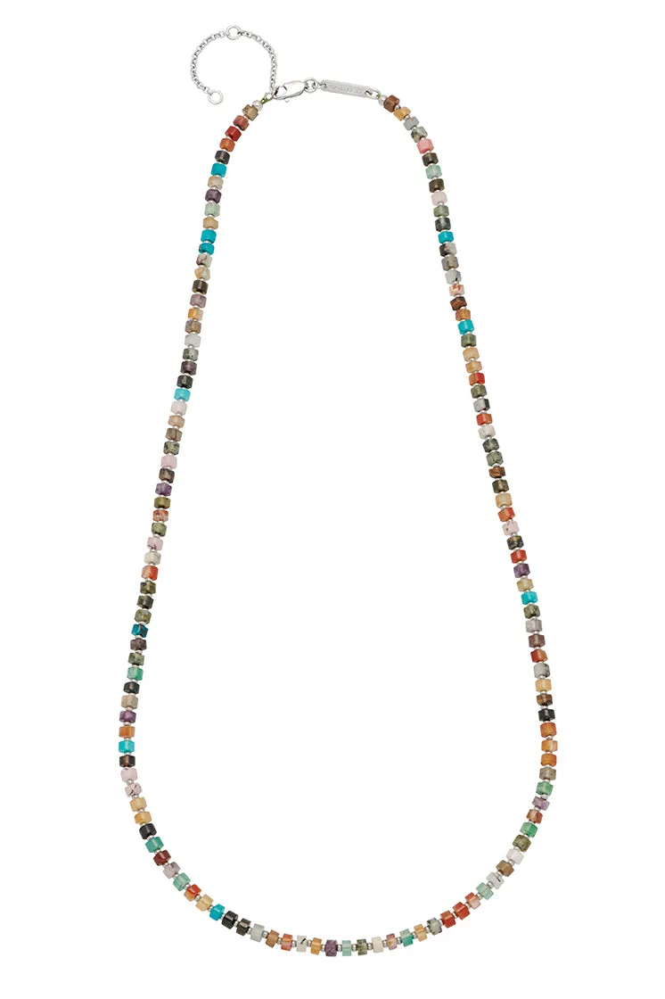 Mens Gemstone Rondelle Necklace