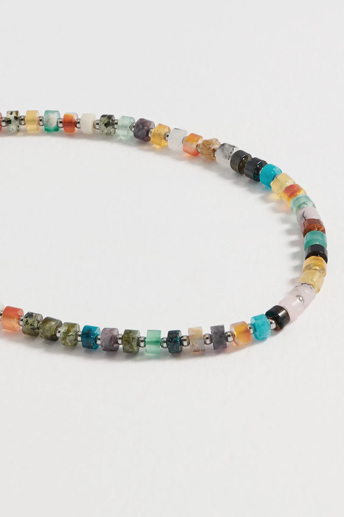 Mens Gemstone Rondelle Necklace