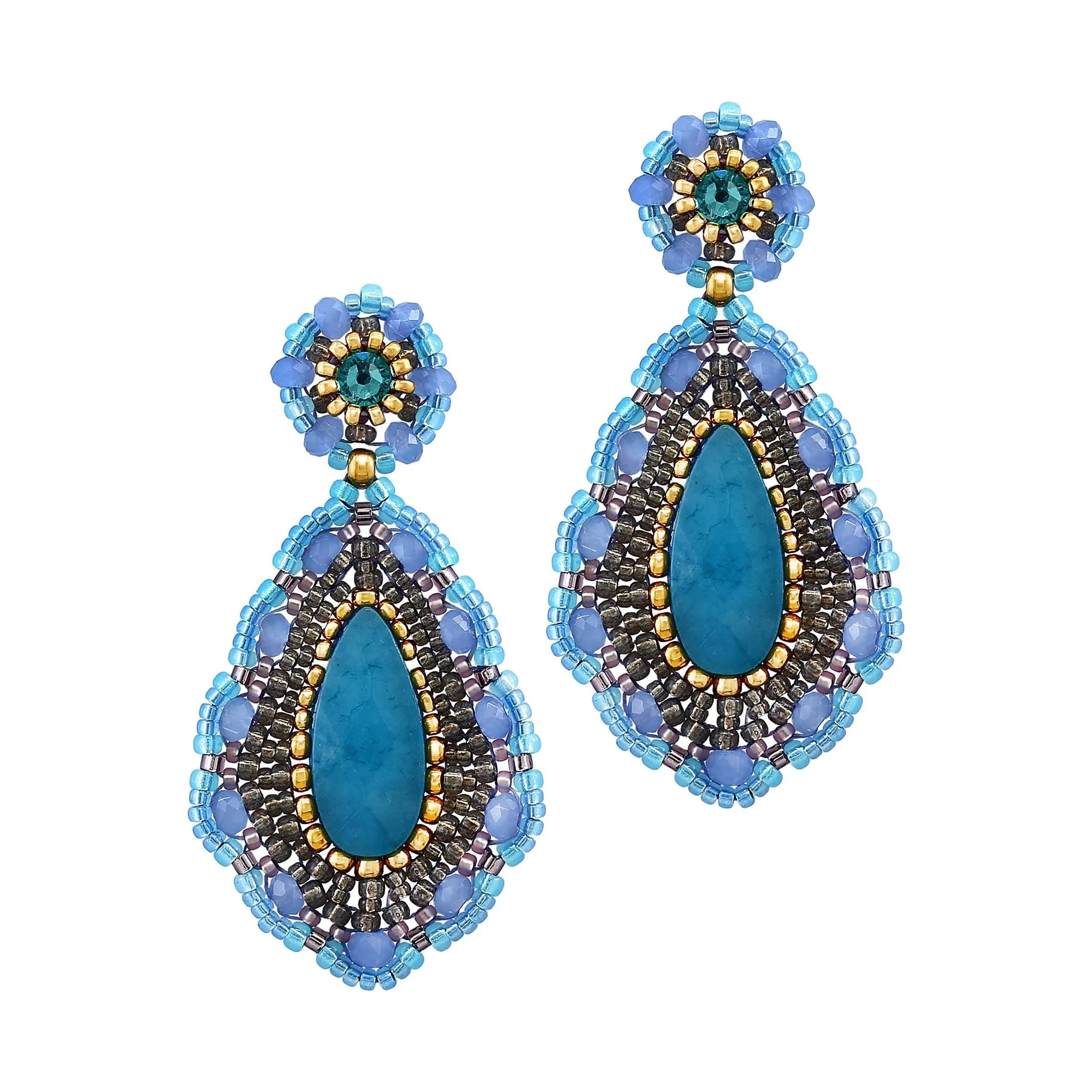 MIGUEL ASES  CHLOE BLUE QUARTZ EARRINGS