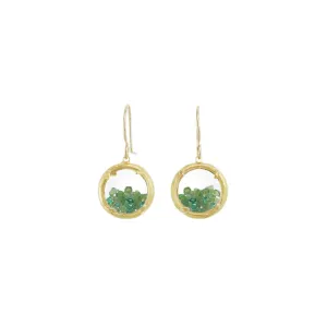 Mini Vermeil Emerald Shaker Earrings