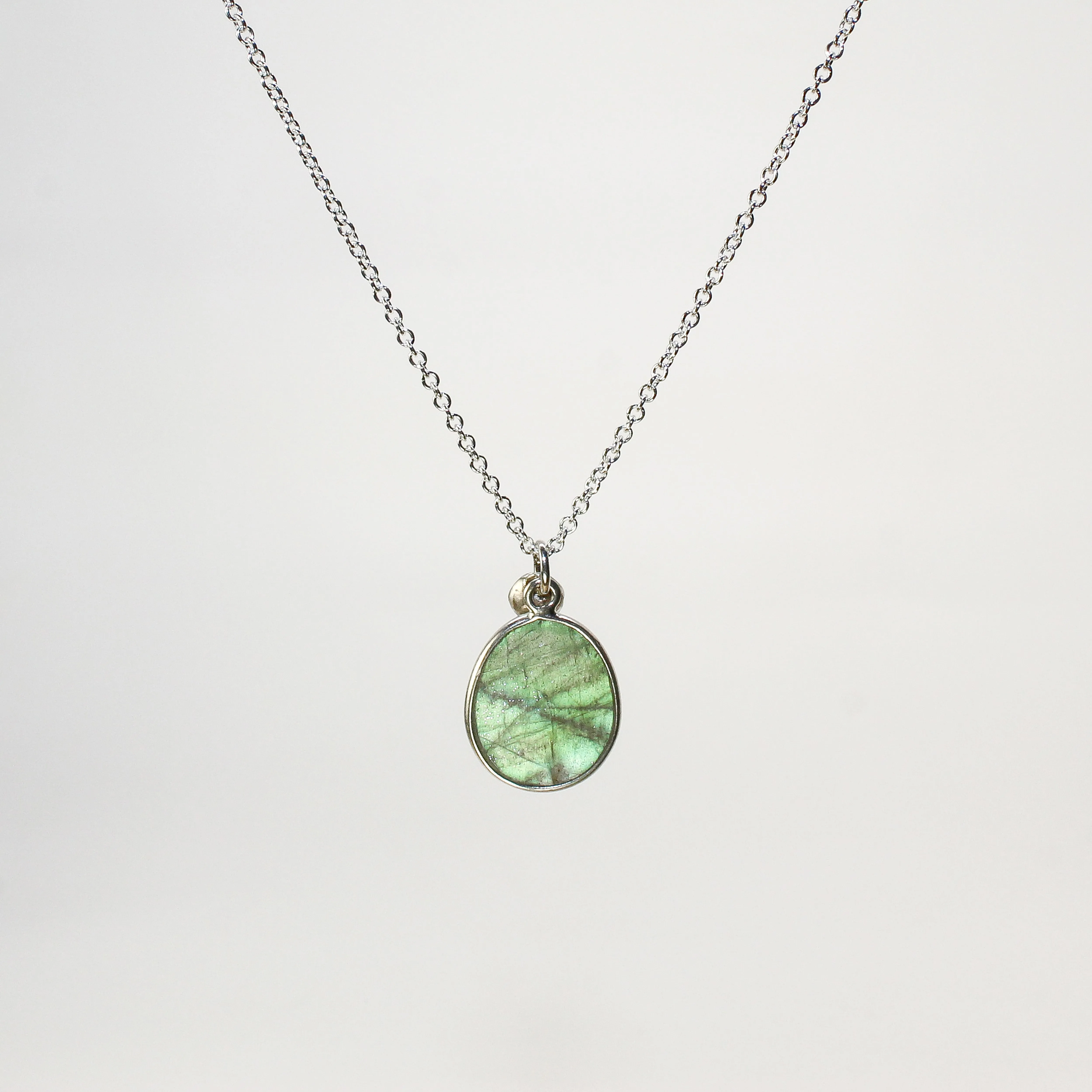 NEW! Labradorite Pendant with Small Pod in Sterling Silver by Sarah Richardson