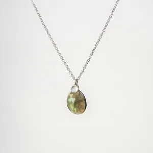 NEW! Labradorite Pendant with Small Pod in Sterling Silver by Sarah Richardson