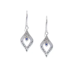 NEW! New Window Secret Garden Earrings with Sapphires in Sterling Silver by Adel Chefridi