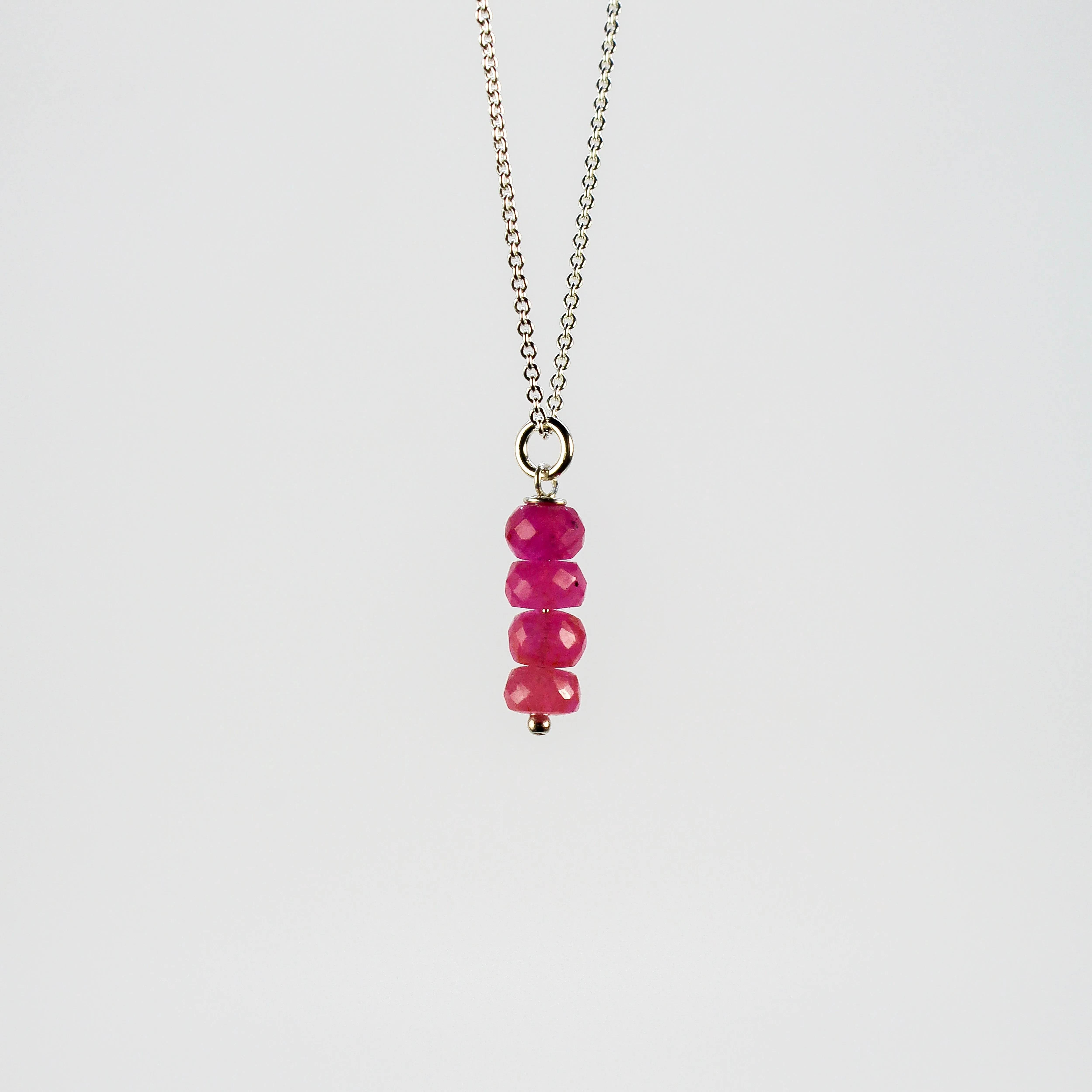 NEW! Stacked Pink Sapphire Pendant by Rina Young