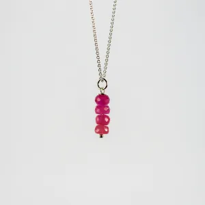 NEW! Stacked Pink Sapphire Pendant by Rina Young